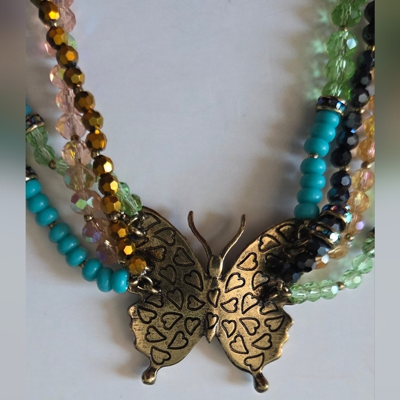 Betsey Johnson Colorful Butterfly Necklace NWT - Picture 10 of 15